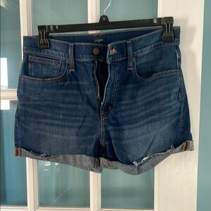 J. Crew Blue Jean Shorts with Frayed Hem